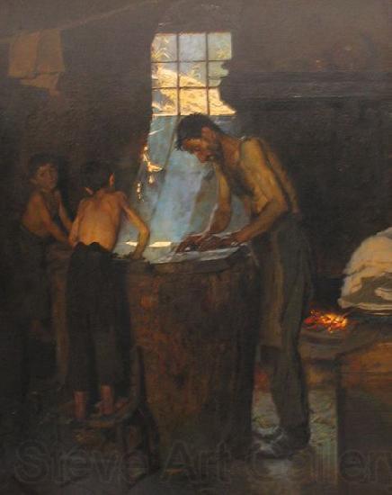 Peder Severin Kroyer Italienske landsbyhattemagere France oil painting art